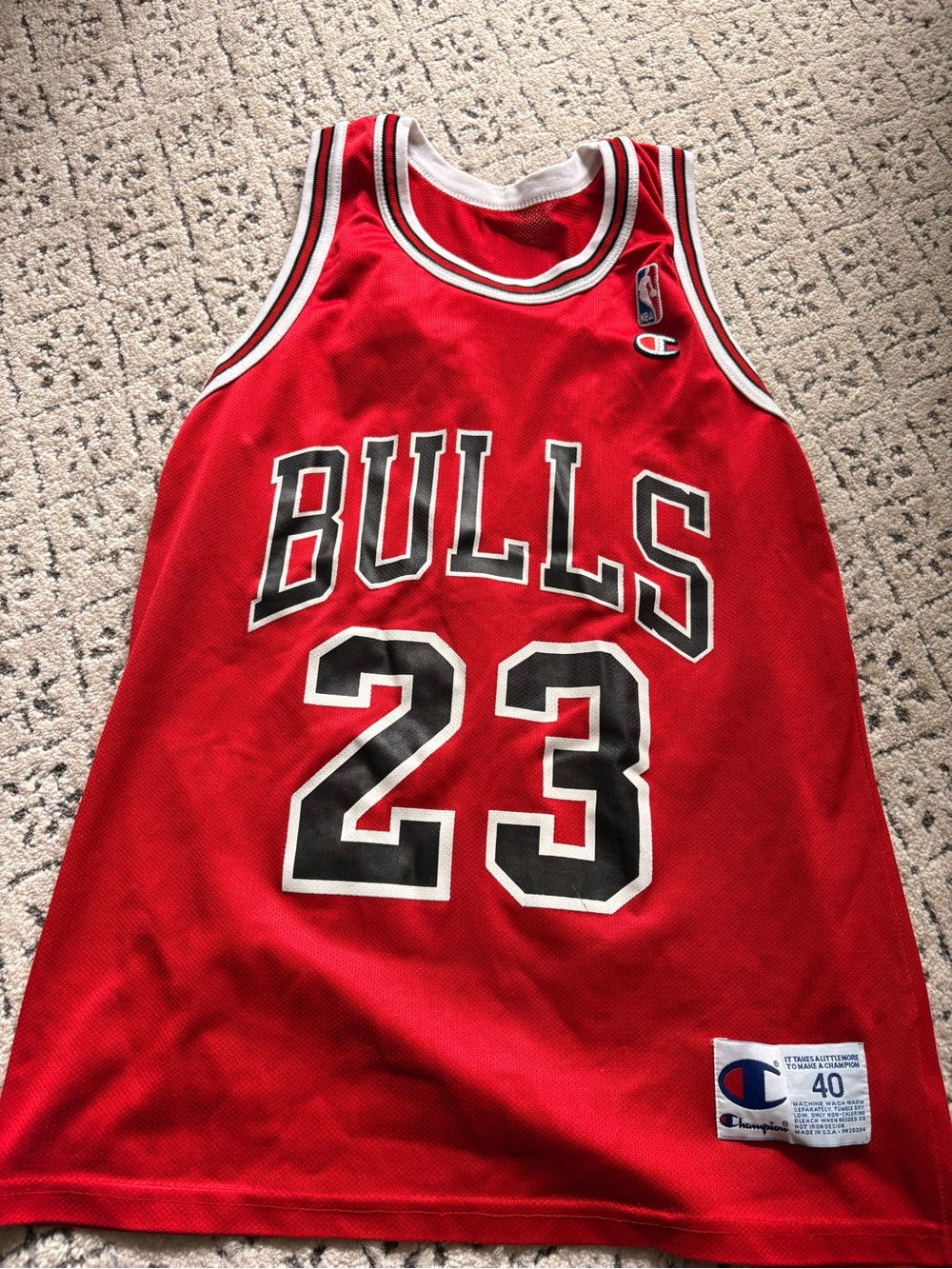 Champion Red Chicago Bulls #23 Basketball Tank Top